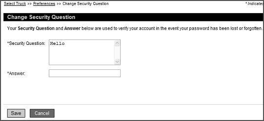 Change Security Question