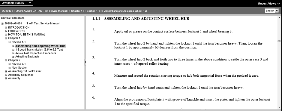 Service Manual Navigation